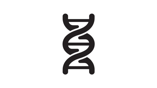 DNA double helix strand is depicted as a minimalist black icon on a clean white background.