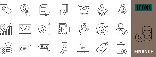 Online payment business finance icons. card icon set, cart icon set, dollar icon set © FFY