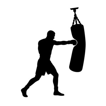 silhouette of a boxer