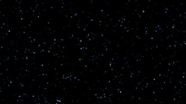 Abstract technology background animation with floating blue triangle particles. Futuristic digital backdrop for video editing, motion graphics, presentations, and visual effects