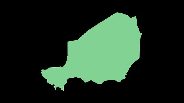 Niger green 3D map spin perfect 10 second loop black background