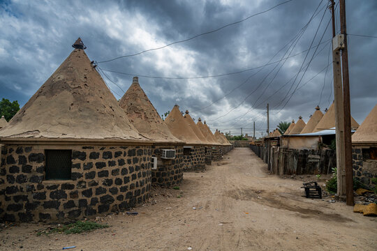 Traditional round houses in Port Sudan representing British colonial architecture in Sudan