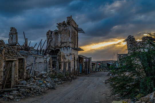 Ruins on Suakin Island tell stories of the past under a cloudy sky in Sudan
