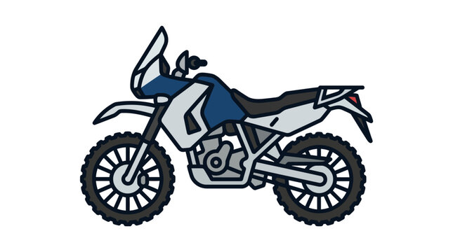 Adventure Motorcycle Illustration, Off-Road Bike, Dual Sport Vehicle