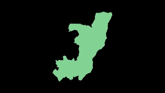 Republic of the Congo green 3D map spin perfect 10 second loop black background