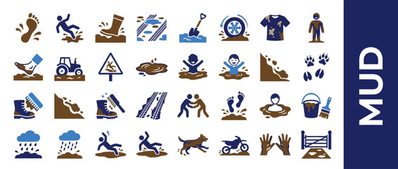 Fototapeta premium Mud Icons Set