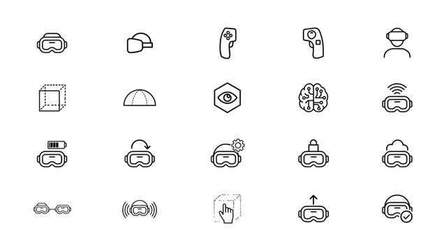 Virtual reality icons for tech and gaming websites and apps