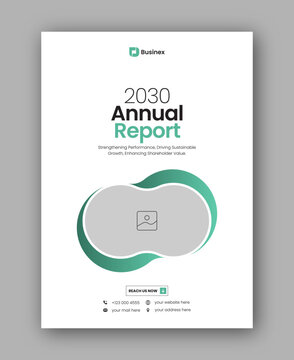 Brochure cover or annual report flyer design template for corporate business agency