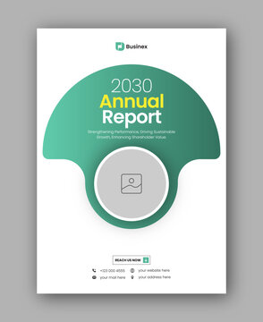 Brochure cover or annual report flyer design template for corporate business agency