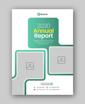 Brochure cover or annual report flyer design template for corporate business agency
