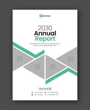 Brochure cover or annual report flyer design template for corporate business agency