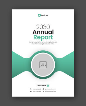 Brochure cover or annual report flyer design template for corporate business agency