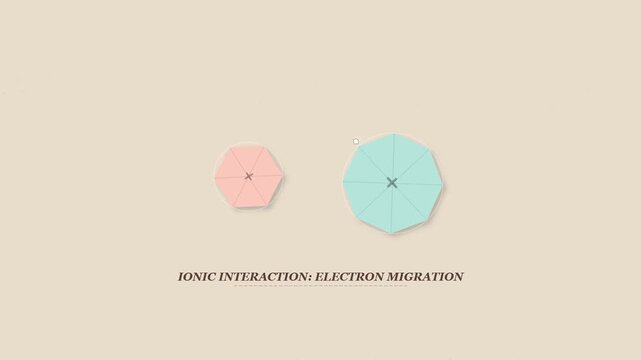 Animated Scientific Diagram Showing Ionic Interaction and Electron Migration