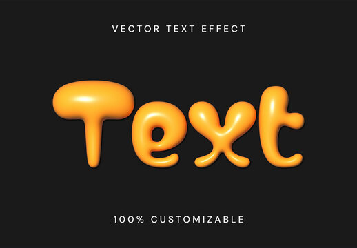 Inflated Glossy Bubble Text Effect