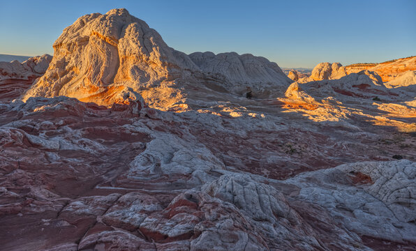 Colorful sandstone formations create unique shapes at White Pocket in Vermilion Cliffs National Monument Arizona