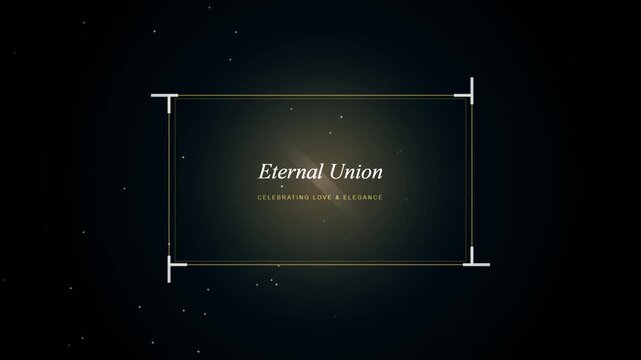 Eternal Union Wedding Invitation Card Design with Elegant Gold Frame