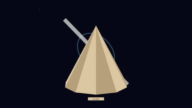 3D Visualization of a Hyperbola Conic Section Geometry Animation