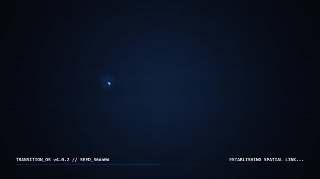 Futuristic digital computer interface loading with cursor movement