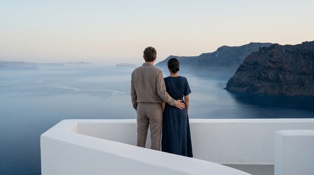 Couple Admiring Scenic Coastal View Together