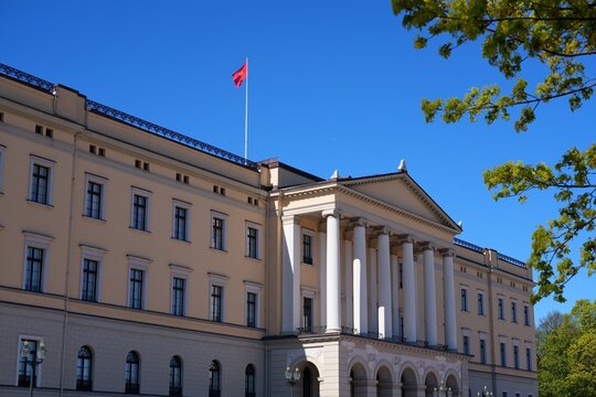 Royal Palace (Slottet in Norwegian). Landmark architecture in Oslo, Norway.
