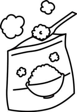 非常食のパックご飯_線画