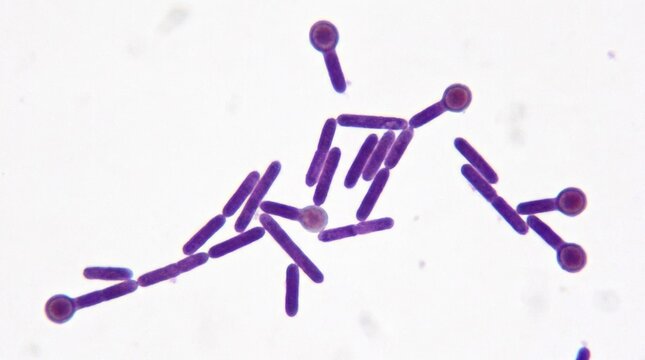 Bacterial microbe analysis: Clostridium organism, tetani bacillus, disease tetanus, pathogen identify, spore develop, lockjaw symptom, toxin produce, medical study, gram stain.