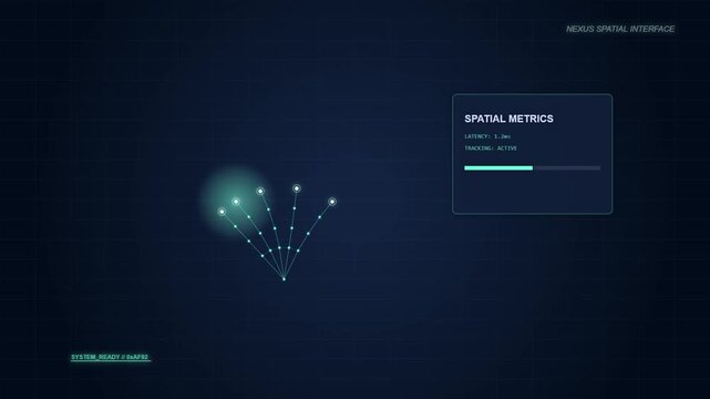 Digital hand gesture tracking interface with spatial metrics overlay