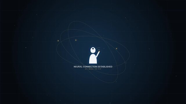 Futuristic Neural Connection Abstract Animation with Atomic Orbital