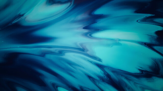 Abstract fluid swirls in teal and navy blue a watercolor style macro composition aqua azure blend cerulean color