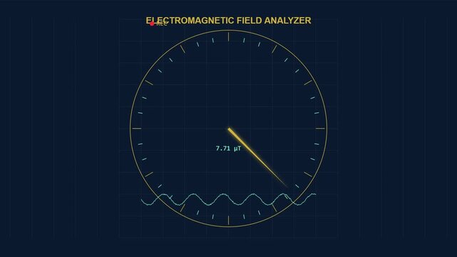 Digital Electromagnetic Field Gauge Interface Measuring Radiation Levels