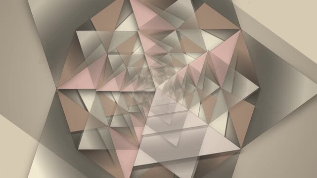 Abstract Geometric Fractal Tunnel with Rotating Five Fold Symmetry