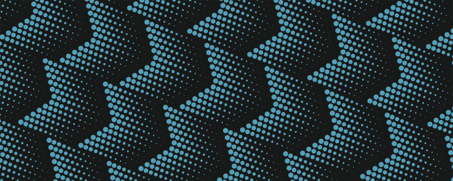 Seamless halftone hexagon shape dot pattern vector, Geometric Halftone Abstract pattern for Fabric and textile printing, sport jersey texture, wrapping paper, backdrops and packaging