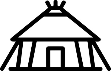 Simple Outline Icon of a Traditional Wigwam Tent © arep