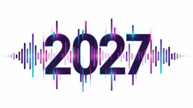 Numeric digits with waveform pattern a vibrant vector illustration on a white background frequency audio sound spectrum numbers