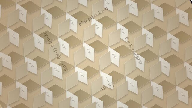 Abstract 3D geometric pattern animation with scientific math formulas
