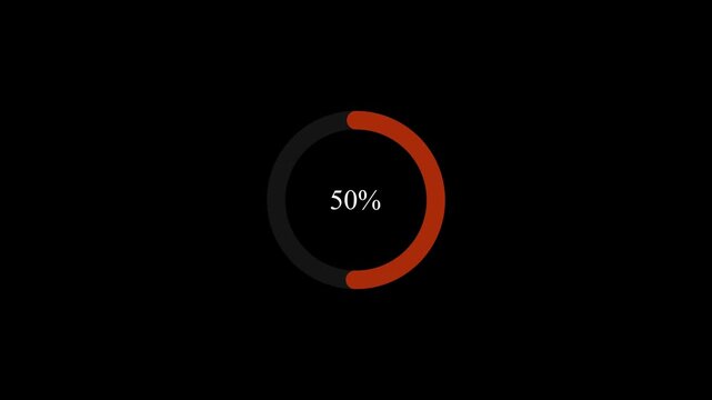 Circular Loading Icon with Percentage Counter Animation 4K. Animated Loading Icon with 0% to 100% Progress Counting for UI UX, Web and Mobile App Interface 4K Video. 