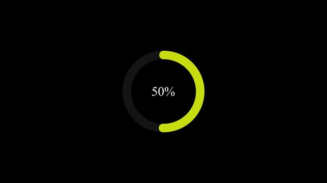 Circular Loading Icon with Percentage Counter Animation 4K. Animated Loading Icon with 0% to 100% Progress Counting for UI UX, Web and Mobile App Interface 4K Video. 