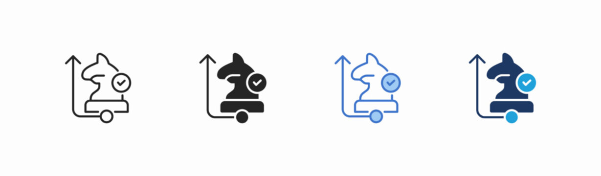Set of vision strategy icon collection in multiple style. Icon suitable for web and mobile application