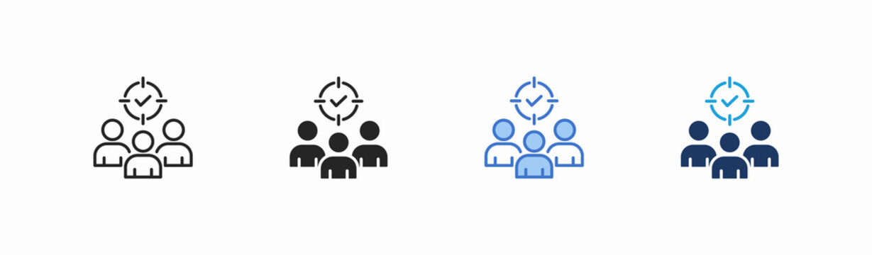 Set of team alignment icon collection in multiple style. Icon suitable for web and mobile application