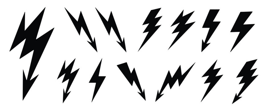 Lightning Bolt Icon. Thunderbolt, Lightning Strike, Flash, and Electric Energy Symbol