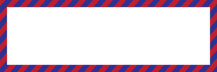 Obraz premium Red and Blue Diagonal Striped Border Frame with White Copy Space Background