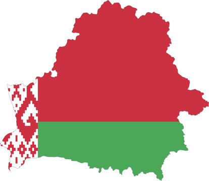 Belarus flag border map vector