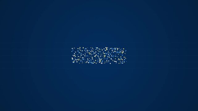 Digital motion graphic animation of the word build forming with pixels