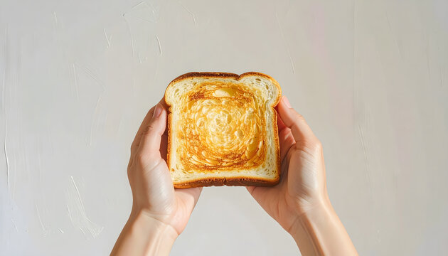 Hands holding breakfast toast with fresh ingredients healthy morning meal cozy lifestyle food scene