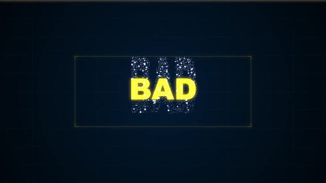 Dynamic Motion Graphic Transitioning Between Good and Bad Text Words