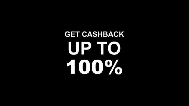 A get cashback text notification graphic high quality 4K stock video