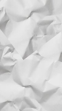 Crumpled White Paper Texture vertical Animation
