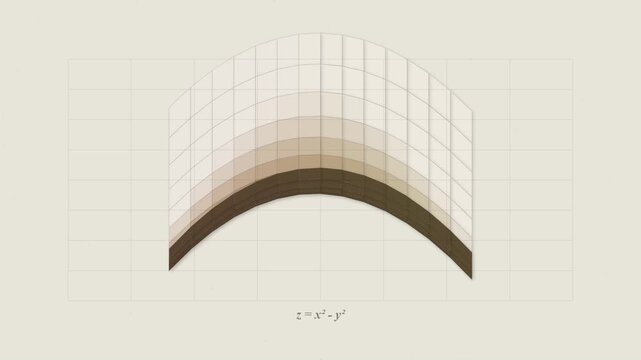Animated Mathematical Saddle Surface Equation Function Visualization