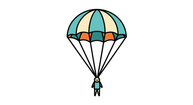 Person skydiving with a colorful parachute
