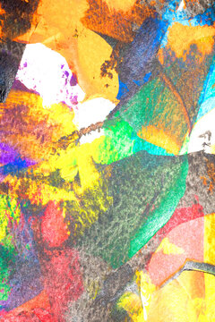 A vibrant and colourful oil and acrylic abstract painting on painted with wild and free brush strokes